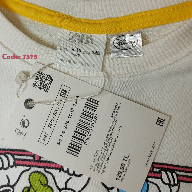 تصویر شماره 4 مربوط به بلوز طرح دیزنی از برند معتبر زارا (ZARA)  با کد 7573