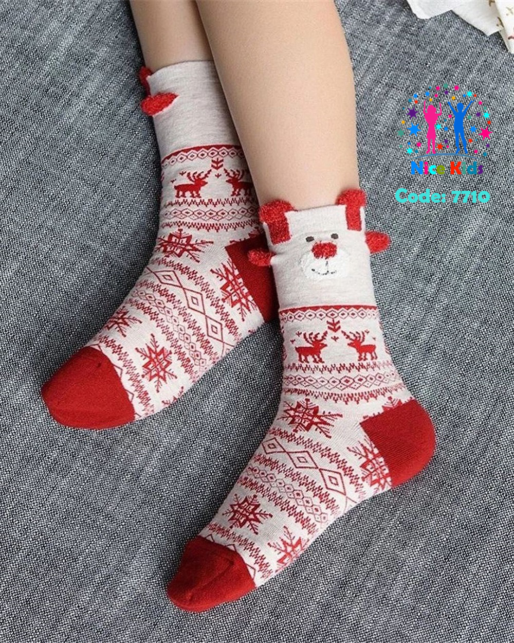 تصویر شماره 6 از جورابهای نیم ساق کریسمسی و یلدایی طرح خرسی