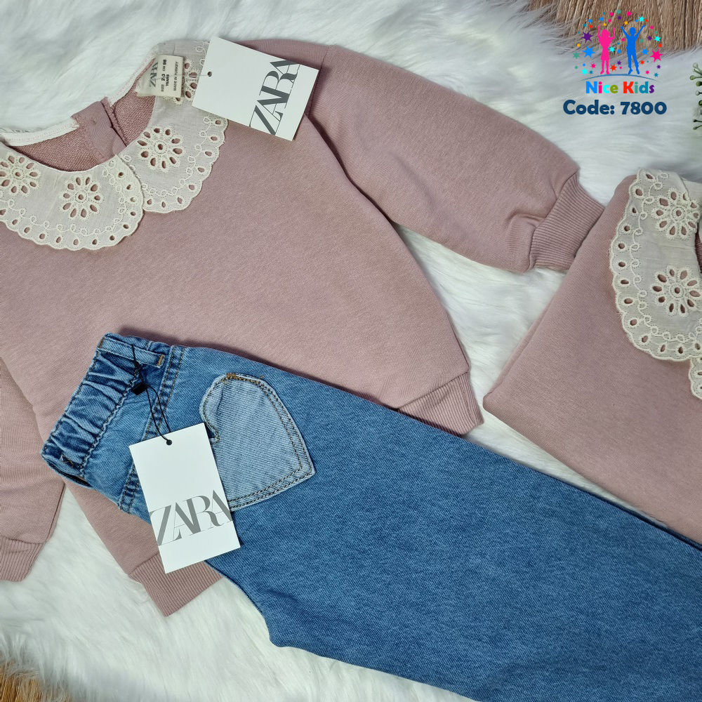 تصویر شماره 8 مربوط به شلوار جین دخترانه zara - شلوار بگ زارا با کد 7800