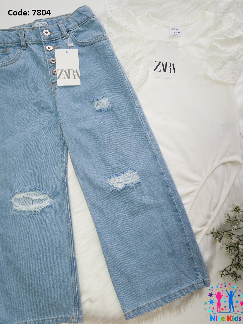 تصویر شماره 8 مربوط به بادی سفید آستین دار zara با کد 7804