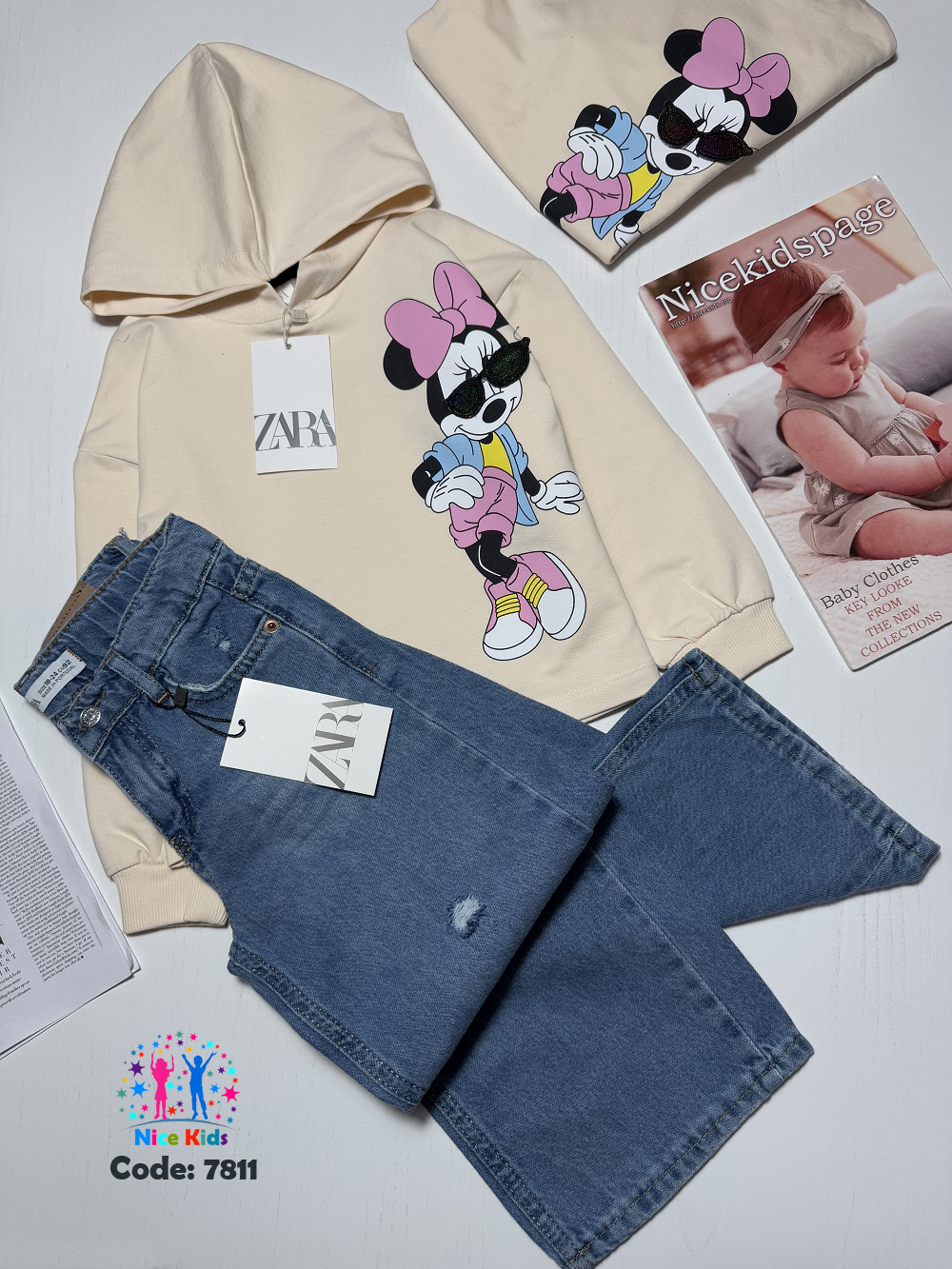 تصویر شماره 7 مربوط به شلوار بگ دخترانه ZARA با کد 7811