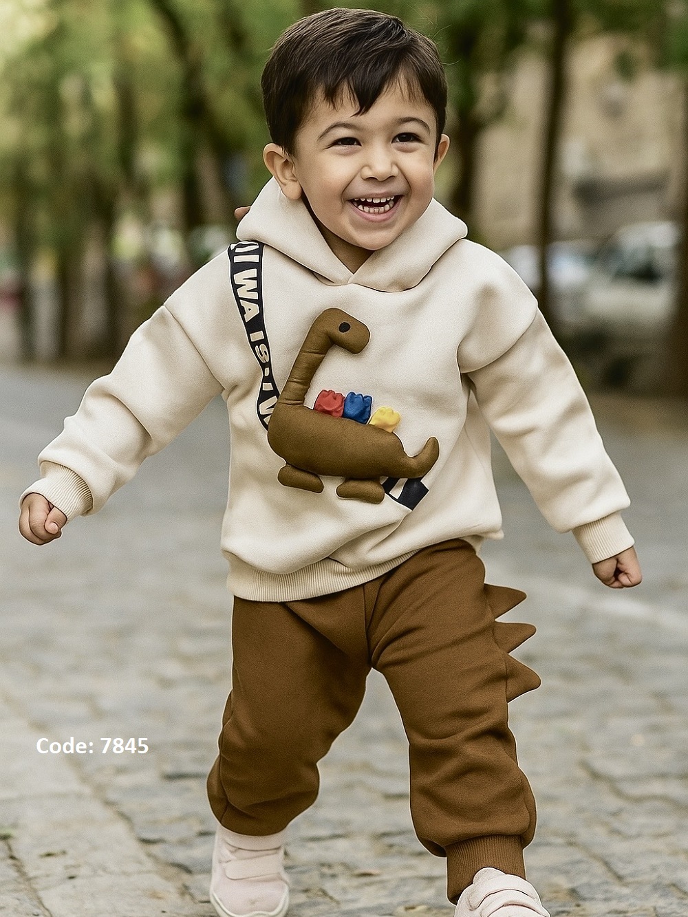 تصویر شماره 2 از ست دوتیکه هودی شلوار داینو