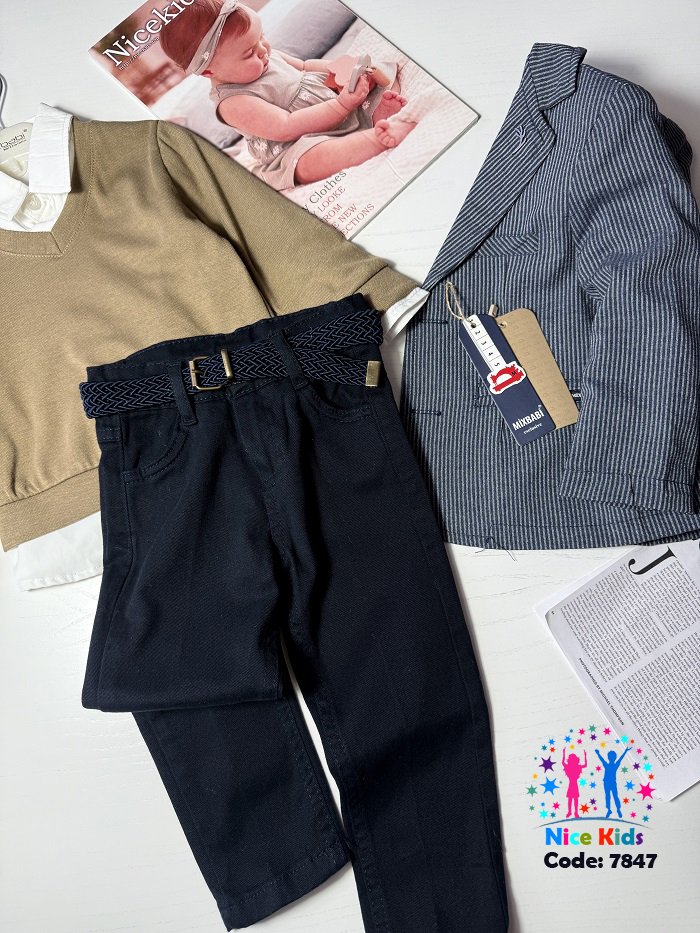 تصویر شماره 4 از کت و شلوار مجلسی پسرانه ترک (ست 5 تیکه)