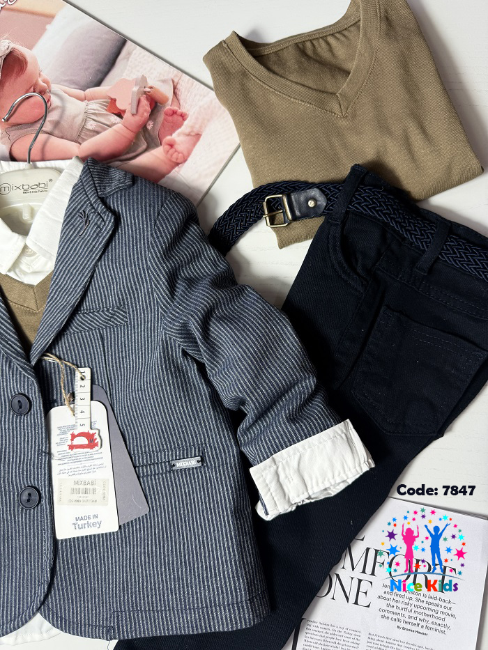 تصویر شماره 7 از کت و شلوار مجلسی پسرانه ترک (ست 5 تیکه)