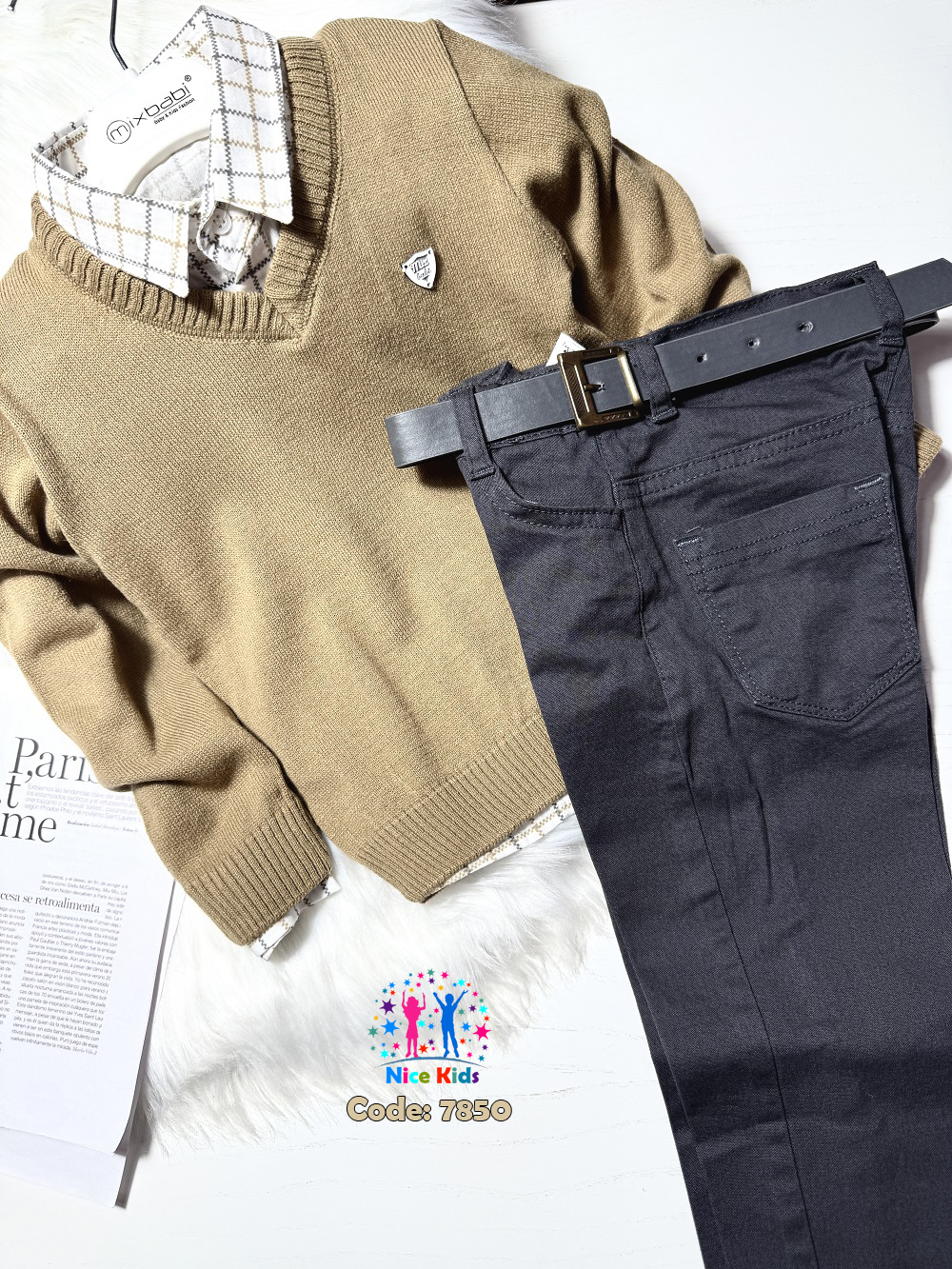 تصویر شماره 3 از ست چهار تکه بلوز شلوار و بافت مجلسی پسرانه ترک