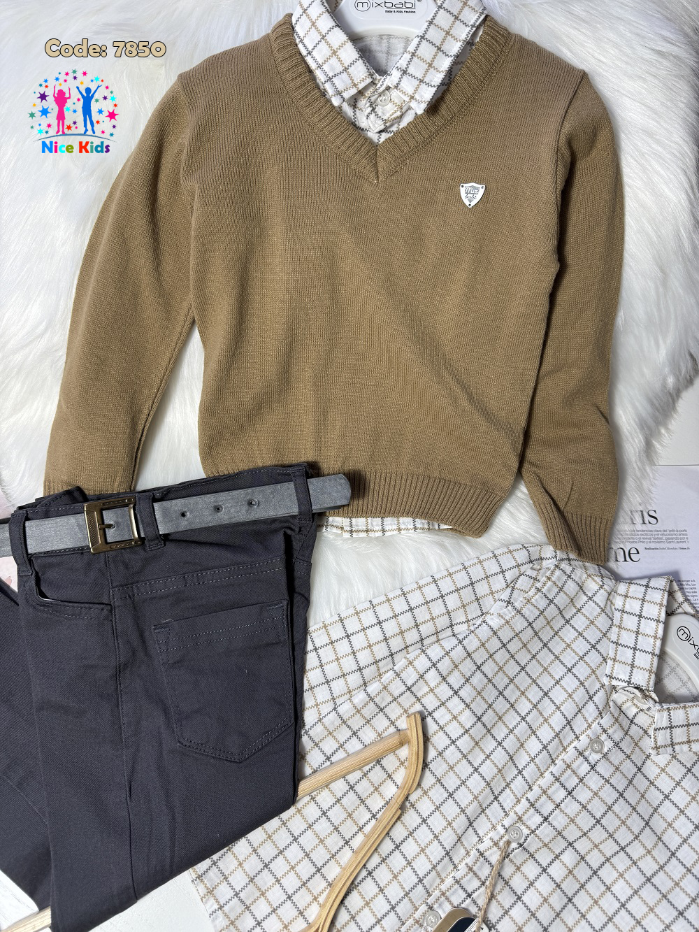 تصویر شماره 4 از ست چهار تکه بلوز شلوار و بافت مجلسی پسرانه ترک