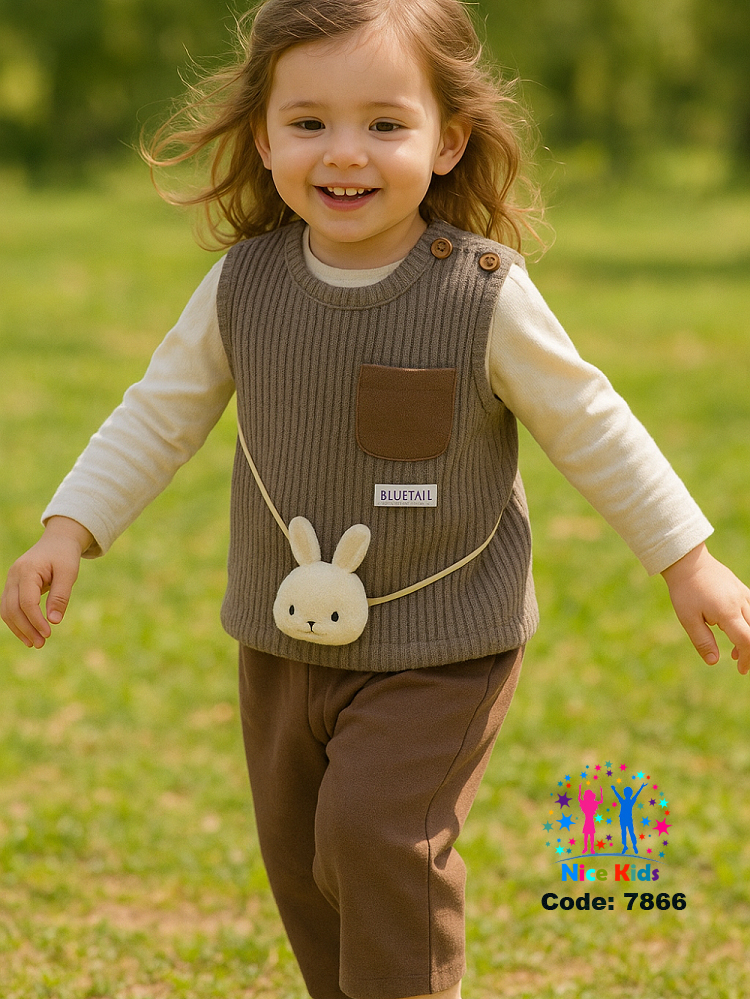 تصویر شماره 2 از ست چهارتیکه دخترانه (بلوز   شلوار   ژیله   آویز خرگوشی)